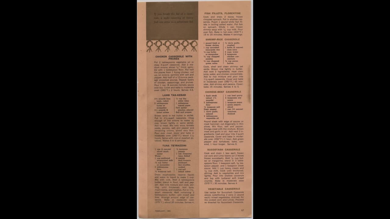 The Collectors Cook Book Casseroles by Woman's Day