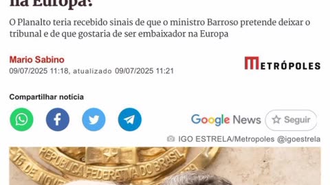O ladrão de eleição corrupto Luiz Roberto Barroso quer fugir do Brasil com o selo de embaixador.