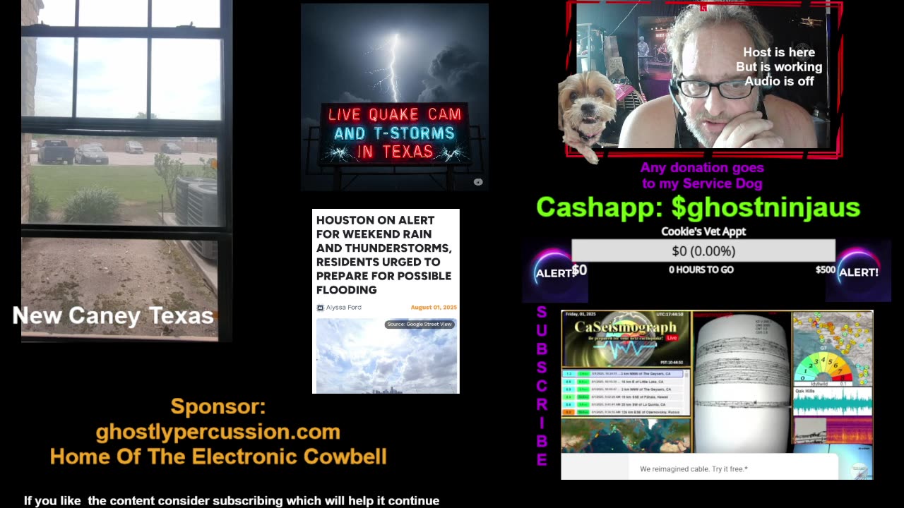 8-1-25 Live - Live Quake CA- Heavy Downpour and Thunderstorms Expected