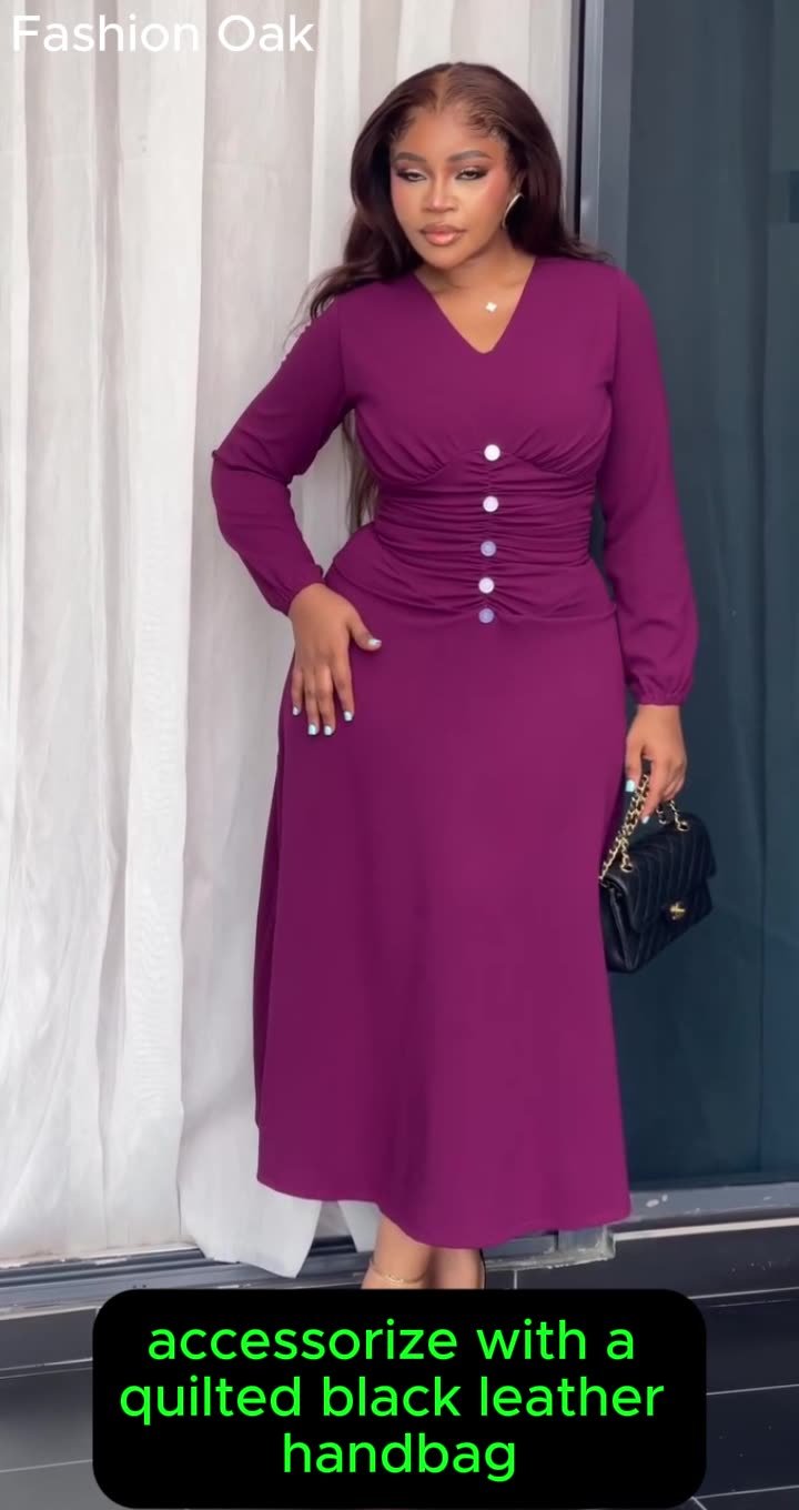 rich plum-purple midi dress 1112