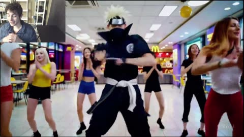 Kakashi From The Naruto Shippuden Series Dancing With Women At A McDonald's Restaurant Fake Funny Parody