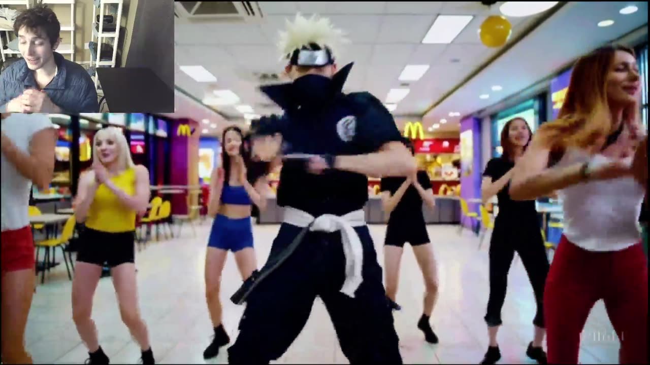 Kakashi From The Naruto Shippuden Series Dancing With Women At A McDonald's Restaurant Fake Funny Parody