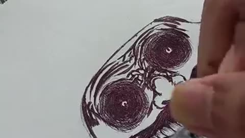 Troll face drowing with pencil