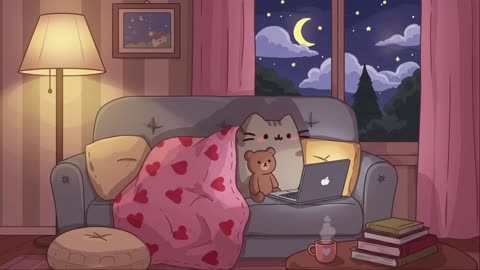 Pusheen’s Cozy Pink Room 🌸 | Calm Lofi Beats for Focus & Relaxation