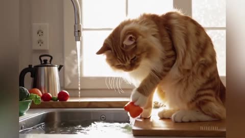 🌅🐾 A Day With Mama Cat & Her Kitten – From Sunrise to Sweet Dreams ✨💖