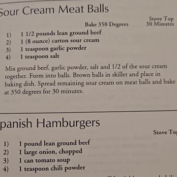 Recipe for Sour Cream Meatballs