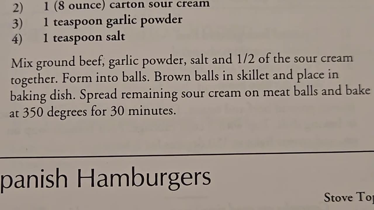 Recipe for Sour Cream Meatballs