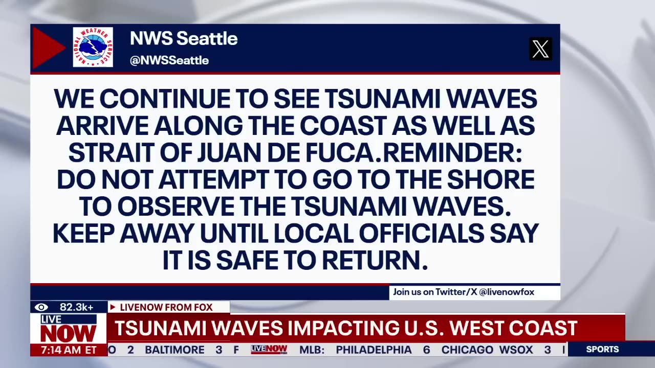 Tsunami waves impacting US shores LiveNOW from FOX