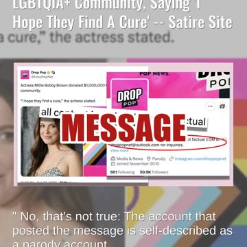 Fact Check: Millie Bobby Brown Did NOT Donate $1 Million To LGBTQIA+, Say 'I Hope They Find A Cure'