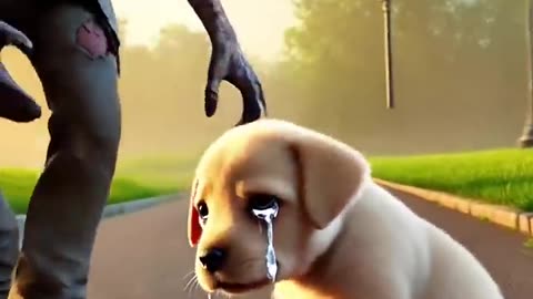 Spilled Pizza! puppy so sad 🍕😢 #shorts #viralvideo #ai #cute #animals #sad #dogs #dog #puppy #cat