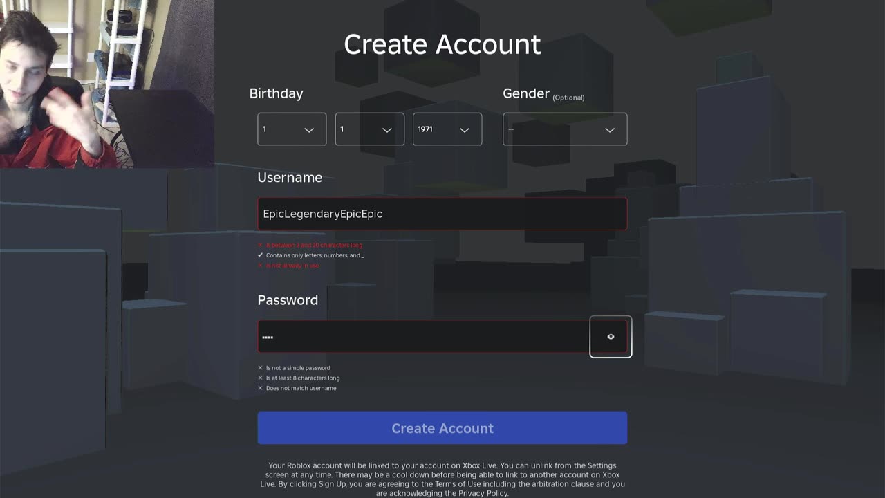 What Happens Revealed When A Gamer Attempts To Create A Username In Roblox On The Xbox One Console