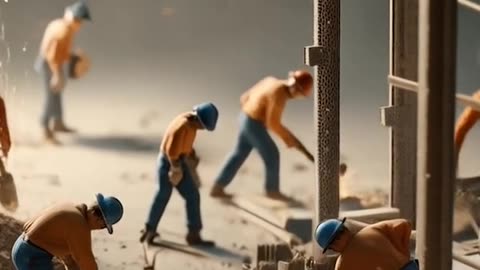 Miniature people AI-generated video Viral Video #short 02