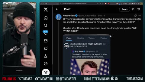 Charlie Kirk Assassinated By Trans Terror Cell, FBI Investigating Says Report | Tim Pool