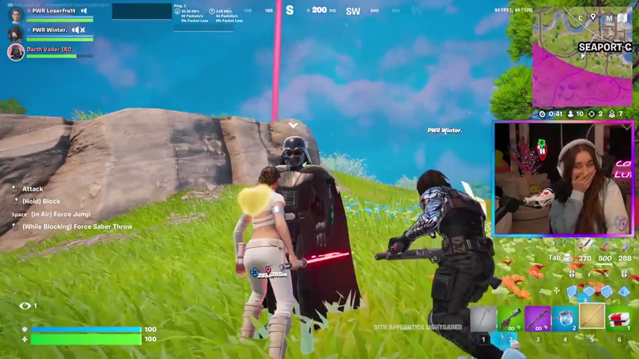 La gente le enseño malas palabras a la IA de Darth Vader y este las iba aprendiendo #fortnite