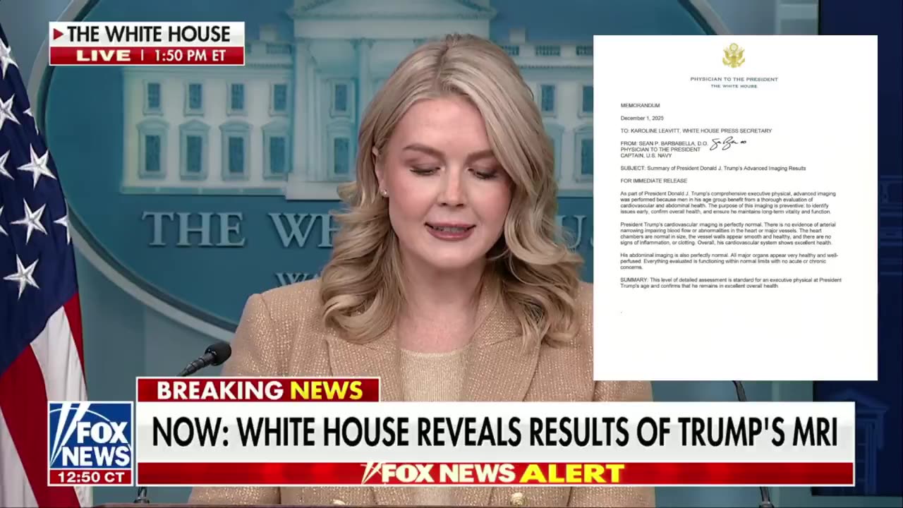 🟢 Karoline Leavitt STUNS the Fake News by releasing President Trump's MRI Results LIVE at Presser