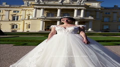 Princess Bridal Dress with Cathedral Trains That Sweep Like Royalty 👑 #PrincessBride