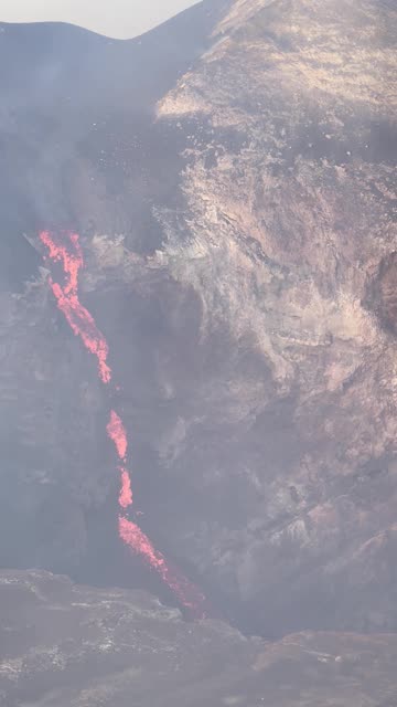 Lava Cascade Inside Bocca Nuova Crater