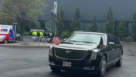 President Donald J. Trump arrives at Arthur Ashe Stadium for the U.S. Open men's championship 