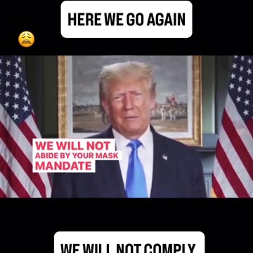 Trump mówi że lunatycy lewacy i inni chcą ponownie zrobić pandemię i lockdowny, przymus szczepionkowy i nakazać noszenie masek. Trump na to nie zezwala.