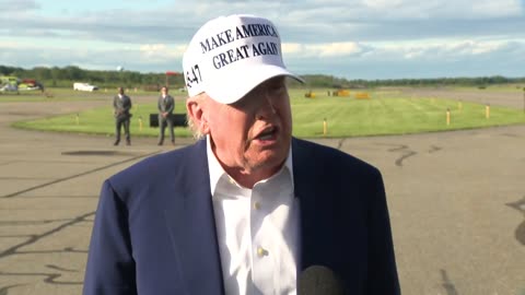 Trump speaks to reporters, criticizing Putin's bombing of Ukraine; shares delays to EU tariffs