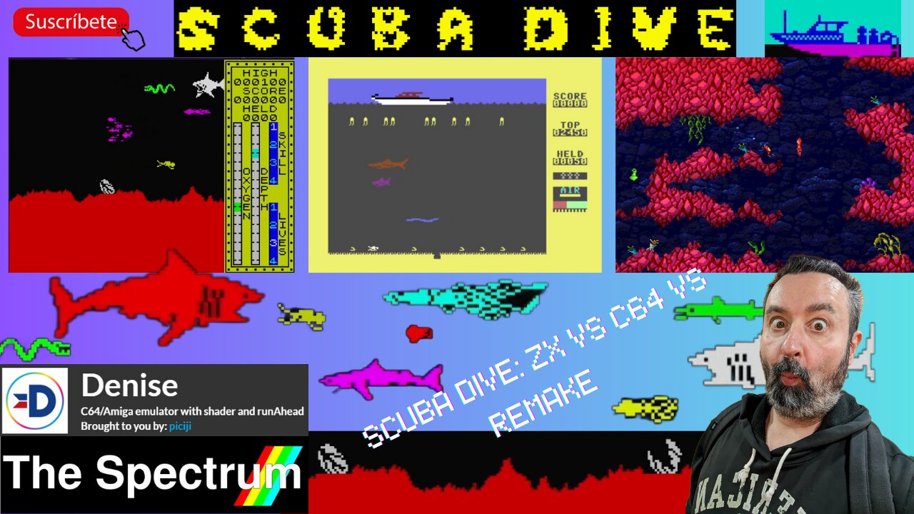 🤿 SCUBA DIVE en ZX Spectrum y Commodore 64 | Nostalgia Gamer vs. Remake Moderno 🦑🐙🦈