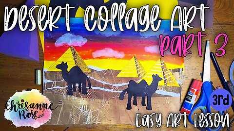 Make Camel Silhouettes & 3D Pyramids! Egyptian Collage Part 3 - Easy Art Lesson