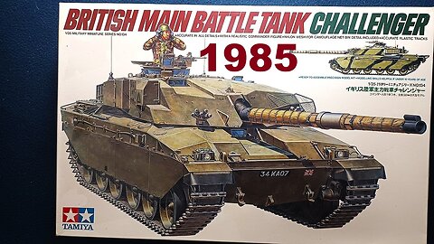 TAMIYA, BRITISH MAIN BATTLE TANK CHALLENGER, 1/35 MILITARY MINIATURE SERIES, No.134, 35134, 1985