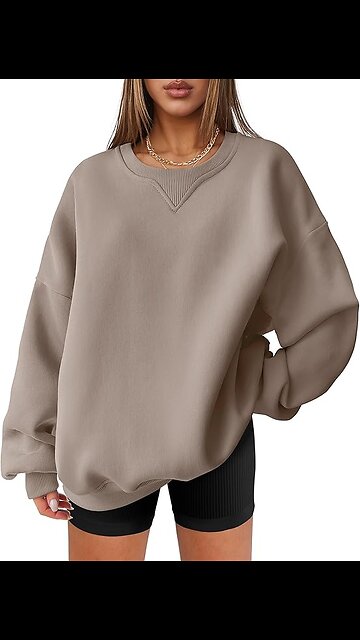 ANRABESS Womens Oversized Sweatshirts Hoodies Crewneck Fleece