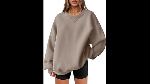 ANRABESS Womens Oversized Sweatshirts Hoodies Crewneck Fleece