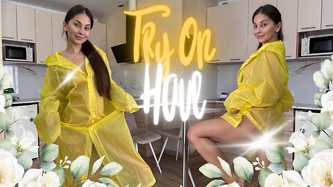 4K USA Yellow Raincoat Review | Bright & Cheerful Style Try-On