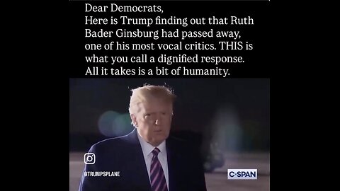 Trump finding out that Ruth Bader Ginsburg had passed away