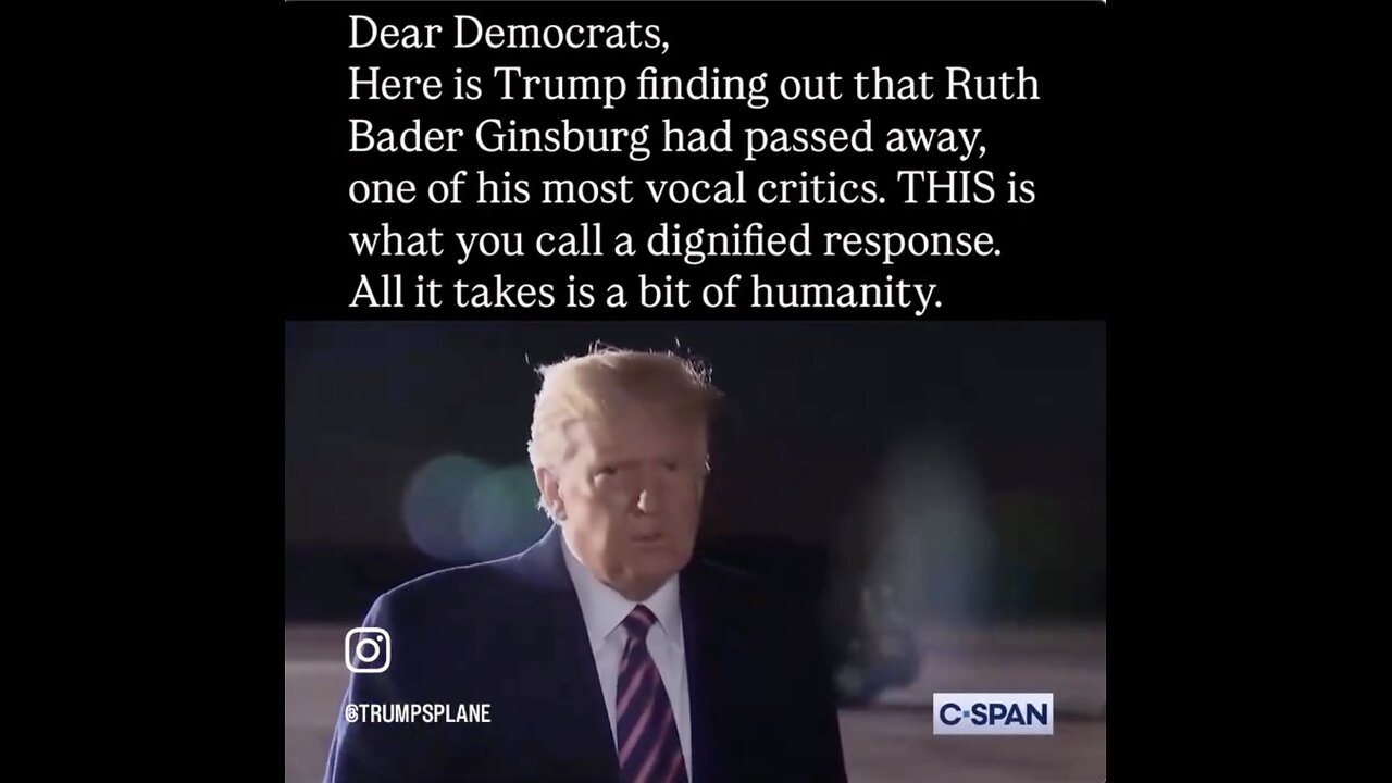Trump finding out that Ruth Bader Ginsburg had passed away