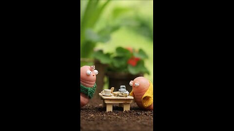 Funny worms having an argument and divorce