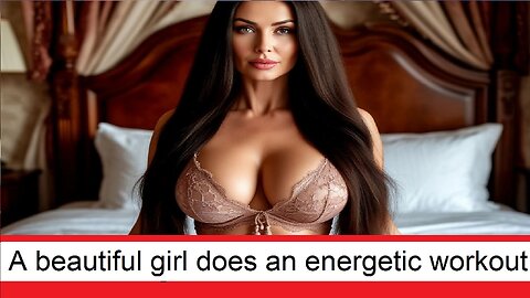 A beautiful girl does an energetic workout before bedtime