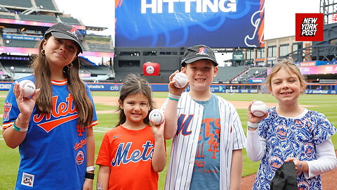 Kids and grandkids of line-of-duty heroes throw first pitch at Mets game