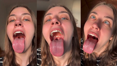 BEAUTIFUL WOMAN TONGUE & MOUTH ASMR PART 3