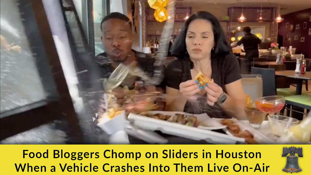 Food Bloggers Chomp on Sliders in Houston When a Vehicle Crashes Into Them Live On-Air
