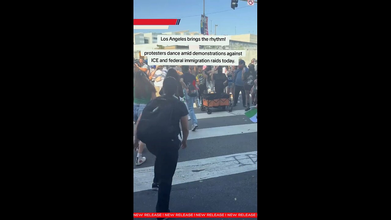 Protesters dance amid tense ICE standoff in LA, blending resistance with rhythm. #japdmedia #ICE