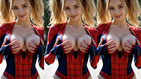 SEXY BLONDE SUPERHERO IN FRONT OF THE CAMERA