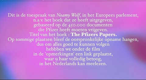 Naomy Wolf in het Europees Parlement - The Pfizer Papers