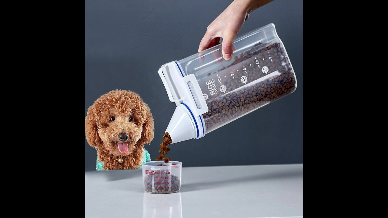 Feed Fresh Pet Food Storage Measuring Container