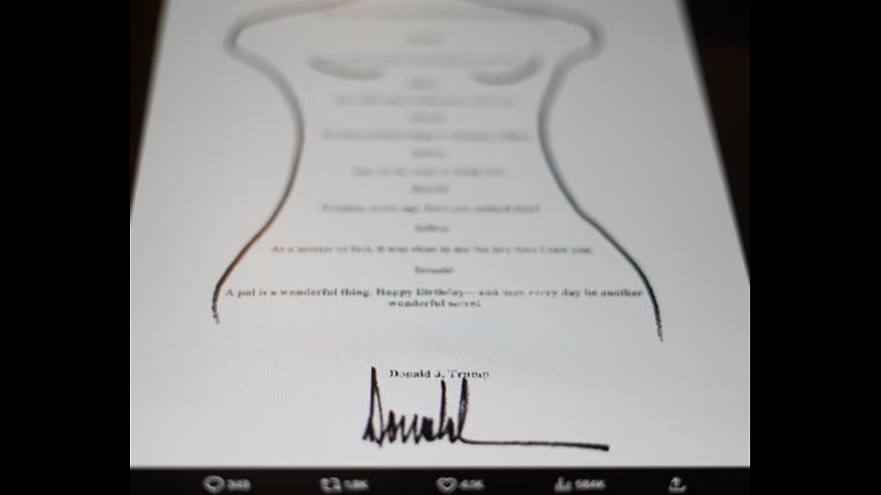 Not My Signature Trump Again Denies He Penned Epstein Birthday Letter