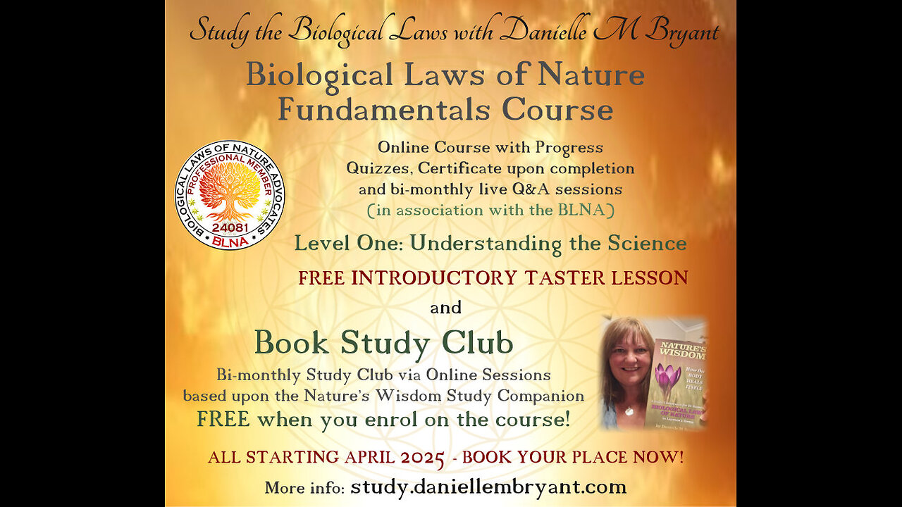 The Biological Laws of Nature Fundamentals Course Promo