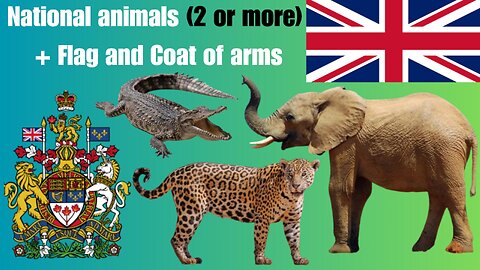 Countries with 2 or more national animals + Flags and Emlbems!