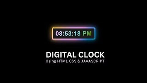 How To Create Digital Clock Using HTML CSS & JavaScript | Display Time Using JavaScript #live