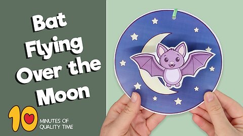 Bat Flying Over the Moon Craft