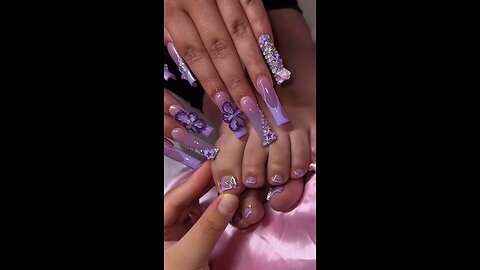 Elegant Lavender Flower Nail Art | Trending Nail Design 2025