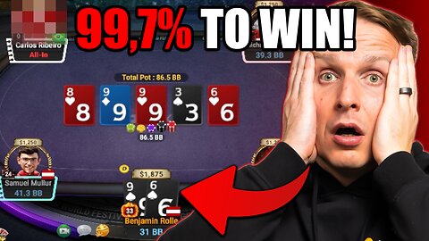 99.7% I will win this hand, but then this happened ...