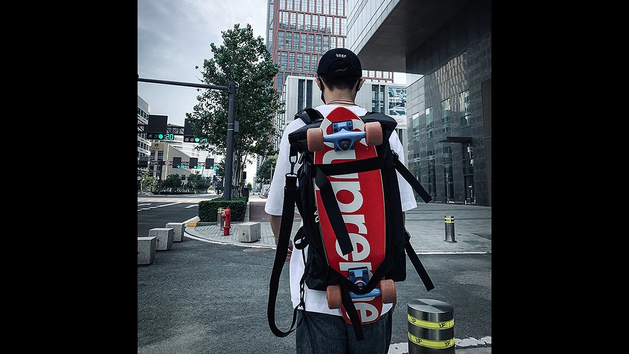 Stylish Backpack with Skateboard Fix Strap, Three Ways to Wear & Large Capacity, for Camping,Outdoor