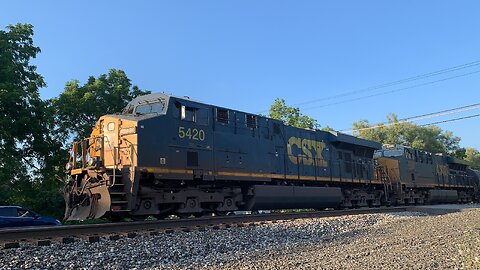 CSX Trains 5420 and 3300 head West